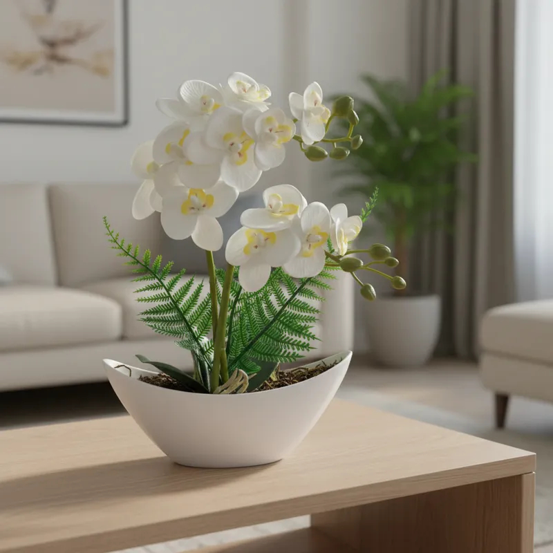 Arranjo De Orquídea Artificial Toque Natural Luxo Decoração