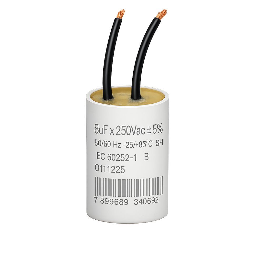 CAPACITOR 2 FIOS METALIZADO 8 UF X 250V TRIO