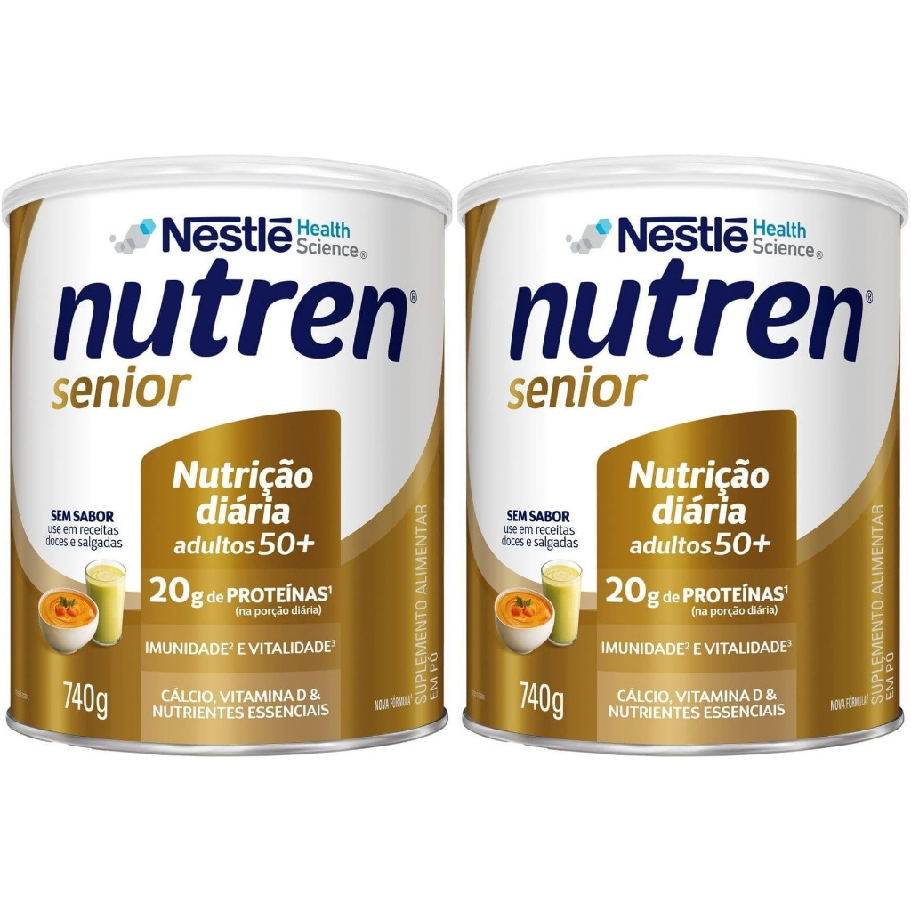 Kit 2 Latas Nutren Sênior Sem Sabor 740g cada EQ.1
