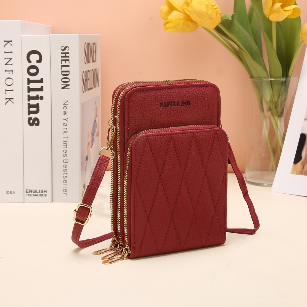 Bolsa transversal feminina moda feminina trabalho social porta celular com 3 divisorias LT701