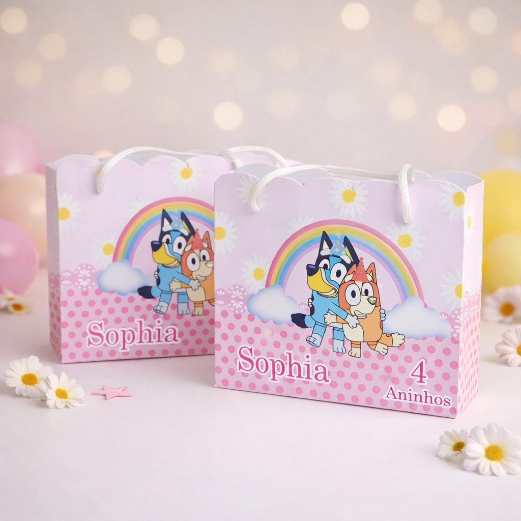 Sacolinha Bluey menina personalizado | Sacolinha | Lembrancinha | Mimos | Aniversário