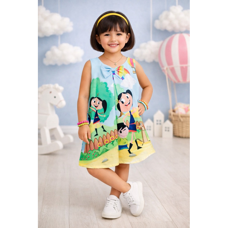 vestido infantil O show da Luna (Mod. Manuella jardim )