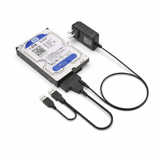 Cabo Sata Dual USB 2.0 3.0 + Fonte De Energia P4 12V 3A  HDD Desktop SSD 2.5 e 3.5 até 2TB