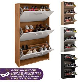 Sapateira 3 Portas 18 Pares Armário Multiuso Organizador para Entrada Sala Corredor Quarto Moderna em Oferta na Shopee