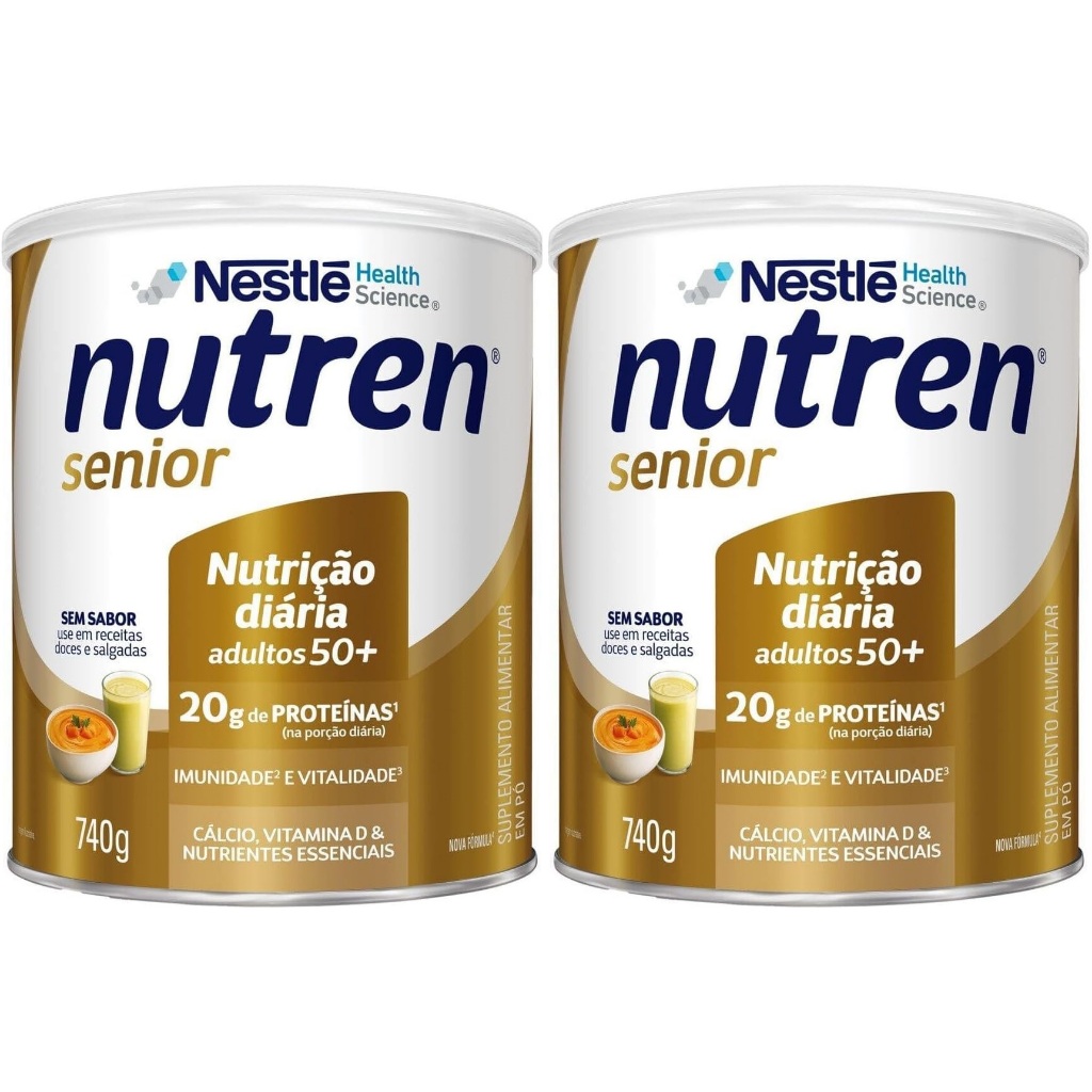 Kit 2 Latas Nutren Sênior Sem Sabor  - 740g cada em Oferta na Shopee