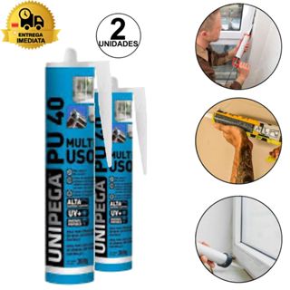 Kit 2 Colas PU40 Uso Interno Externo Pedras Vidros Metais Placas 3D Madeira Zinco em Oferta na Shopee
