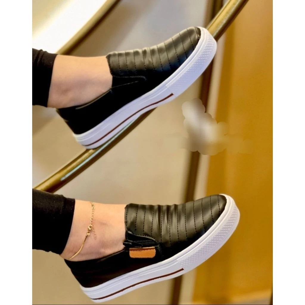 Tênis Feminino Casual Slip On Leve Macio Envio Imediato