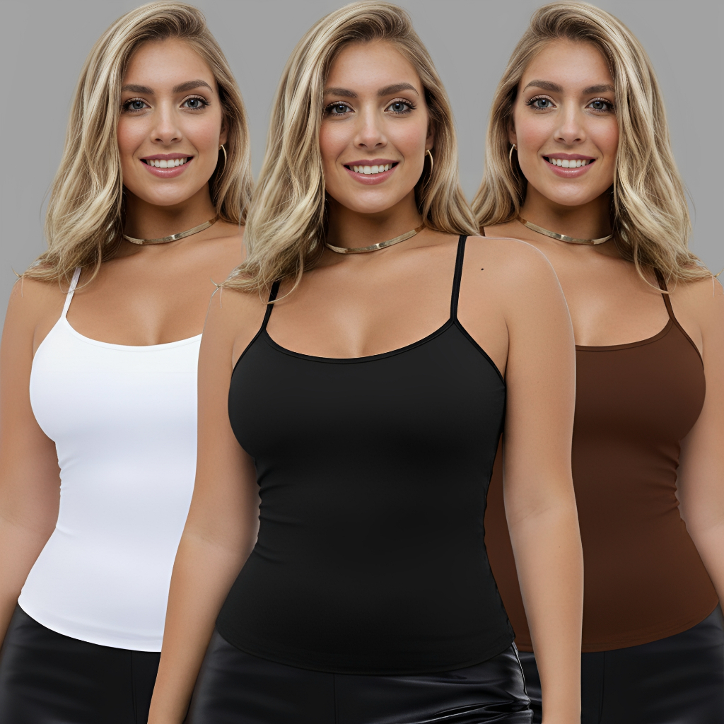 Blusa Regata Feminina Alcinha Suplex Premium Com Forro Blusinha básica Versátil P M G GG