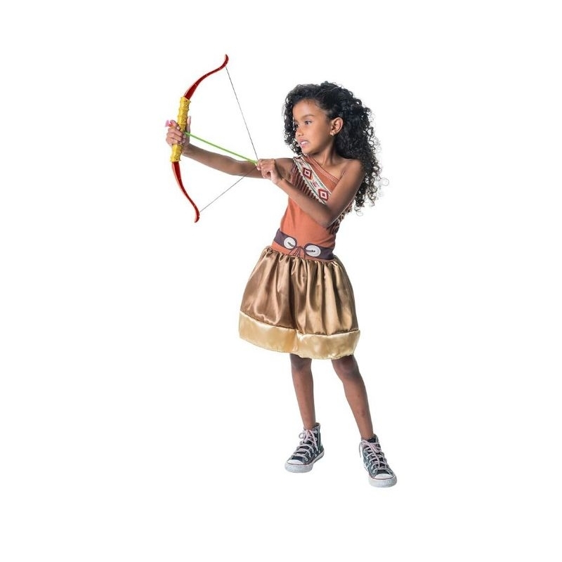 Fantasia infantil da Moana, com arco e flecha