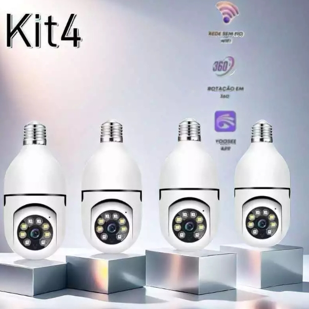 Câmera de segurança a Prova D'água sem fio gira 360 com app Yousee full HD visão noturna em Oferta na Shopee