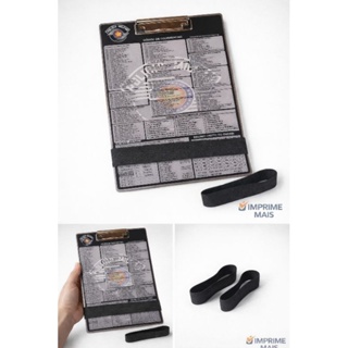 Prancheta de alumínio adesivada com elástico, resistente, leve e ideal para uso profissional diário. em Oferta na Shopee