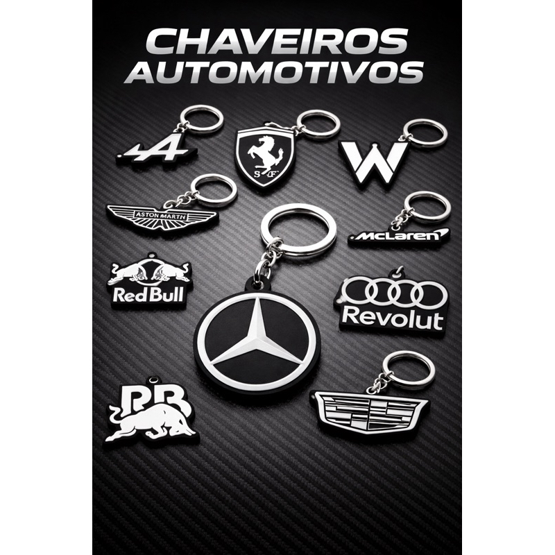 Chaveiro Equipes Fórmula 1 Premium - Alpine Ferrari Red bull Williams Aston Martin Cadillac McLaren Audi Mercedes-Benz