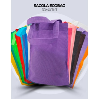 Sacola Ecobag TNT 80g 30x40cm Bolsa Loja Eventos Festas Brindes Pacote Feiras Compras Kit 10 20 30 em Oferta na Shopee