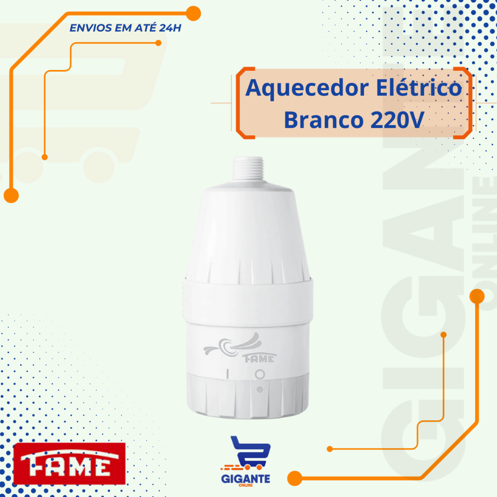 Aquecedor Elétrico Para Pias Lavatórios e Banheiros Fame Branco 220V