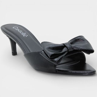 Tamanco Feminino Casteliê Intense Salto Fino Laço em Oferta na Shopee