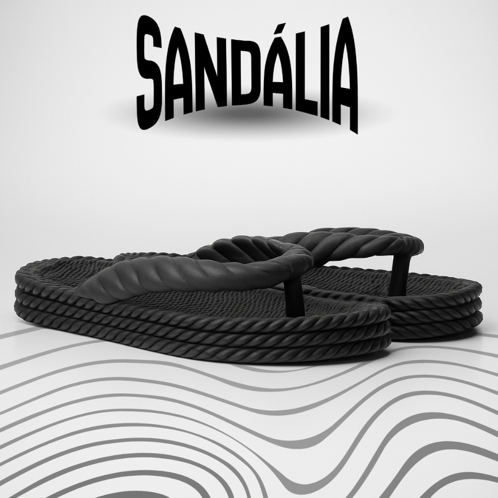 Sandália Feminina Trançada Confortável Leve Estilo Casual Moderno Dia a Dia