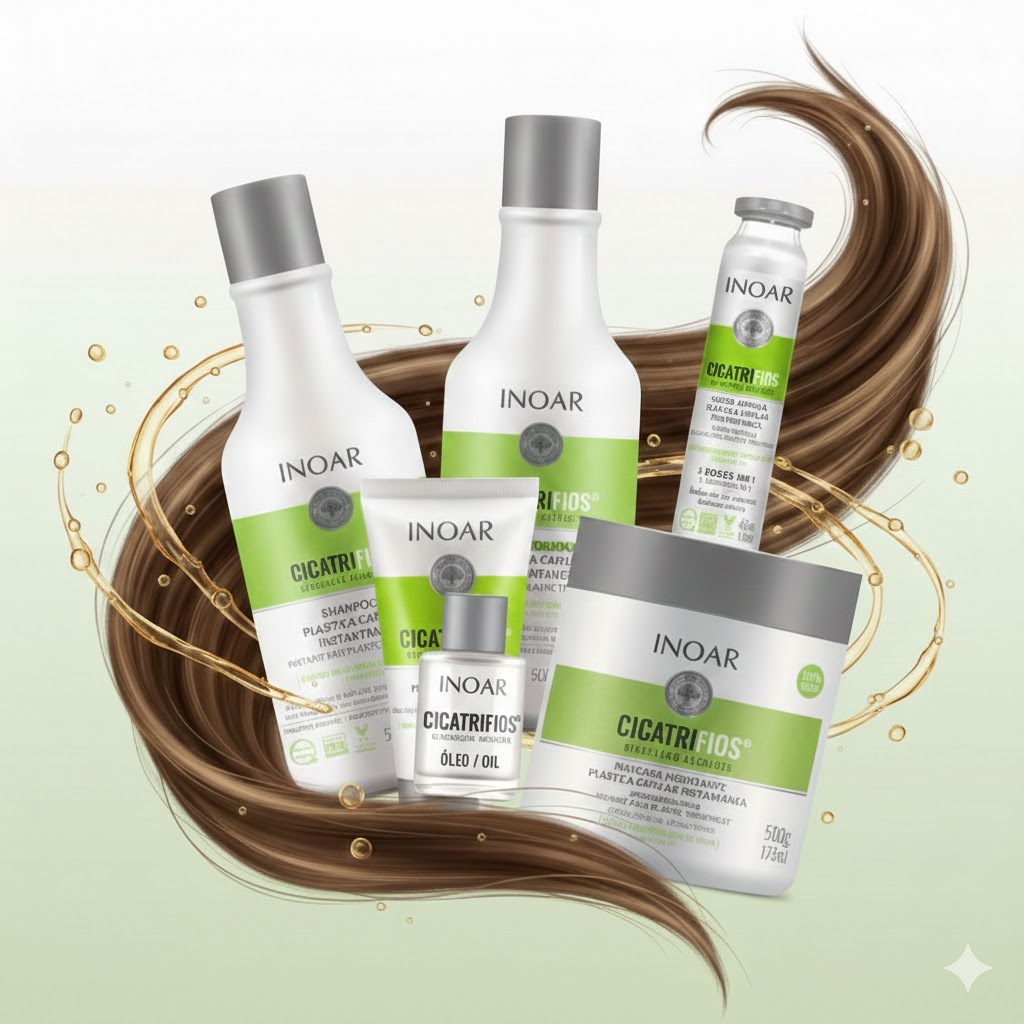 KIT CICATRIFIOS SH 500ML+COND 500 ML+ MÁSCARA 500G+LEAVE-IN 50G AMPOLA 45ML+ÓLEO CICATRIFIOS 7ML INOAR