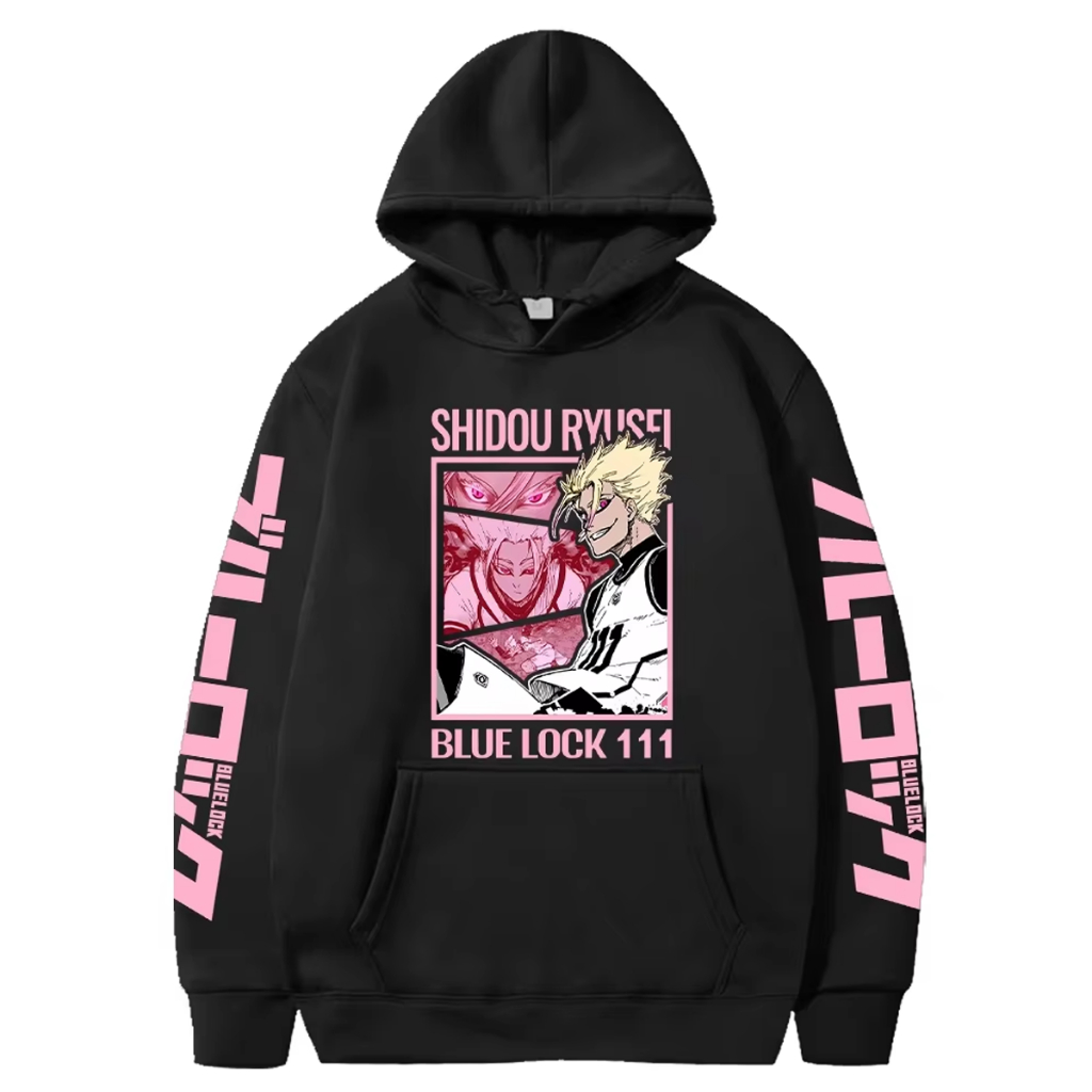 Moletom Com Capuz Blusa Canguru BLUE LOCK Shidou Ryuusei