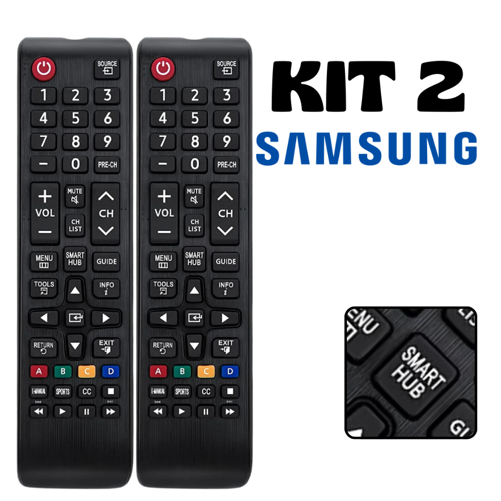 Controle Remoto Samsung 4K Smart Hub Modelos UN AU KU
