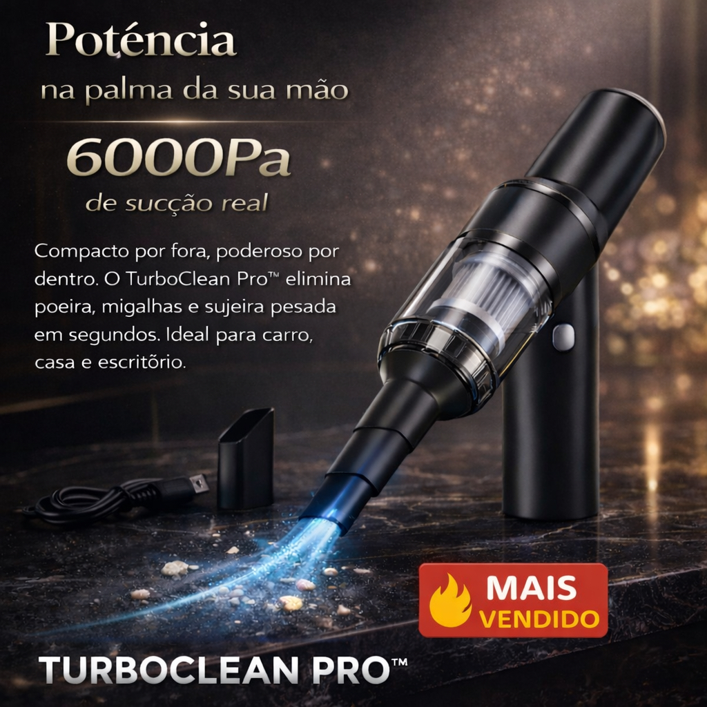 Mini Aspirador Automotivo Portátil Potente Recarregável - Turbo Clean PRO
