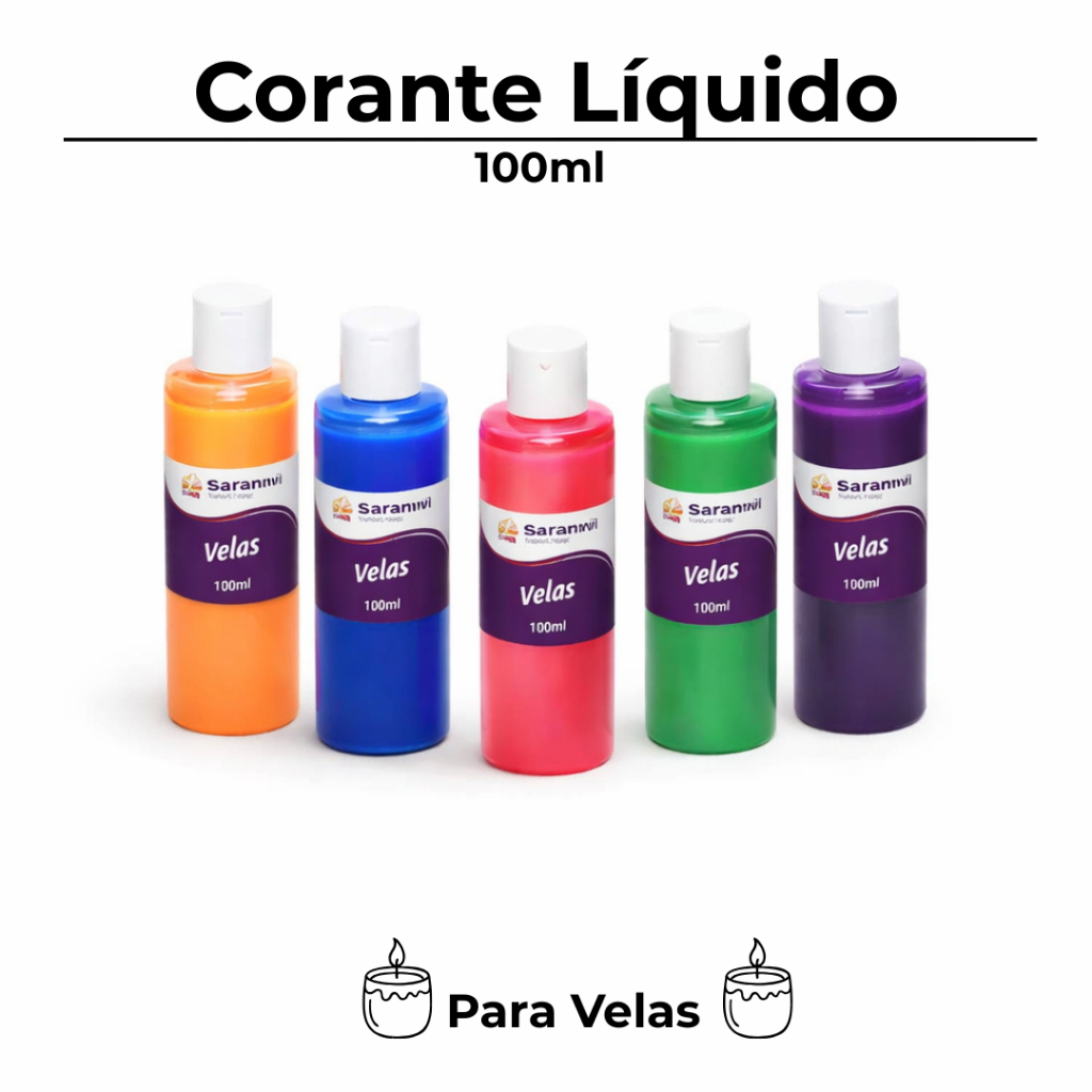 Corante  Cores Vibrantes Líquido para Velas Saramanil 100ml Anilina Concentrada