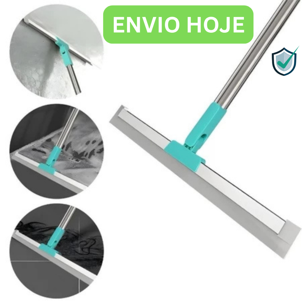 Rodo de Silicone Para Limpeza de Piso Vidros Com Gancho Secos e Molhados Uso Duplo Vassoura Mágica em Oferta na Shopee