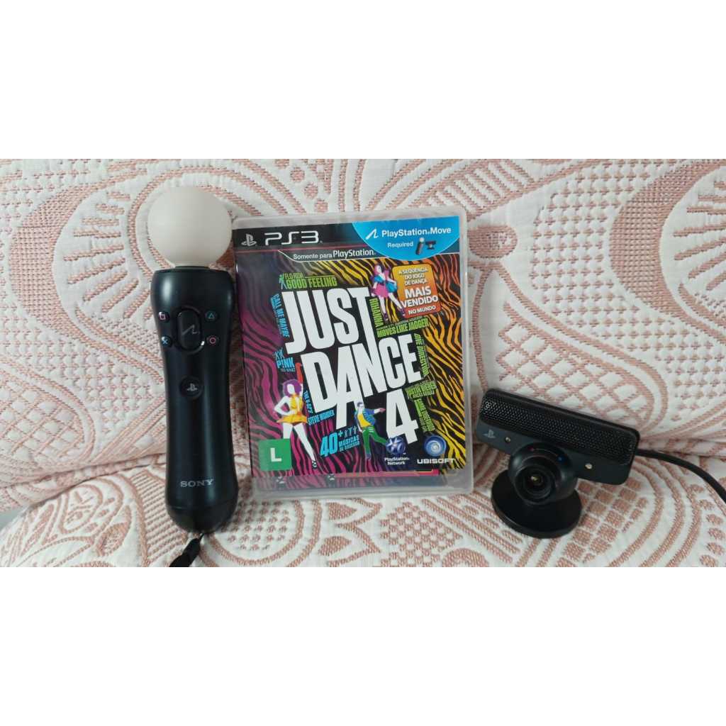 kit playstation move ps3 + jogo just dance 4