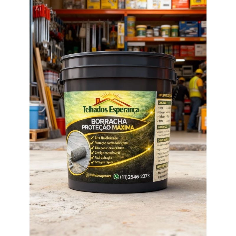 kit tira vazamento Borracha Proteção Máxima 3kg + Manta Big estrutural Telhados Esperança