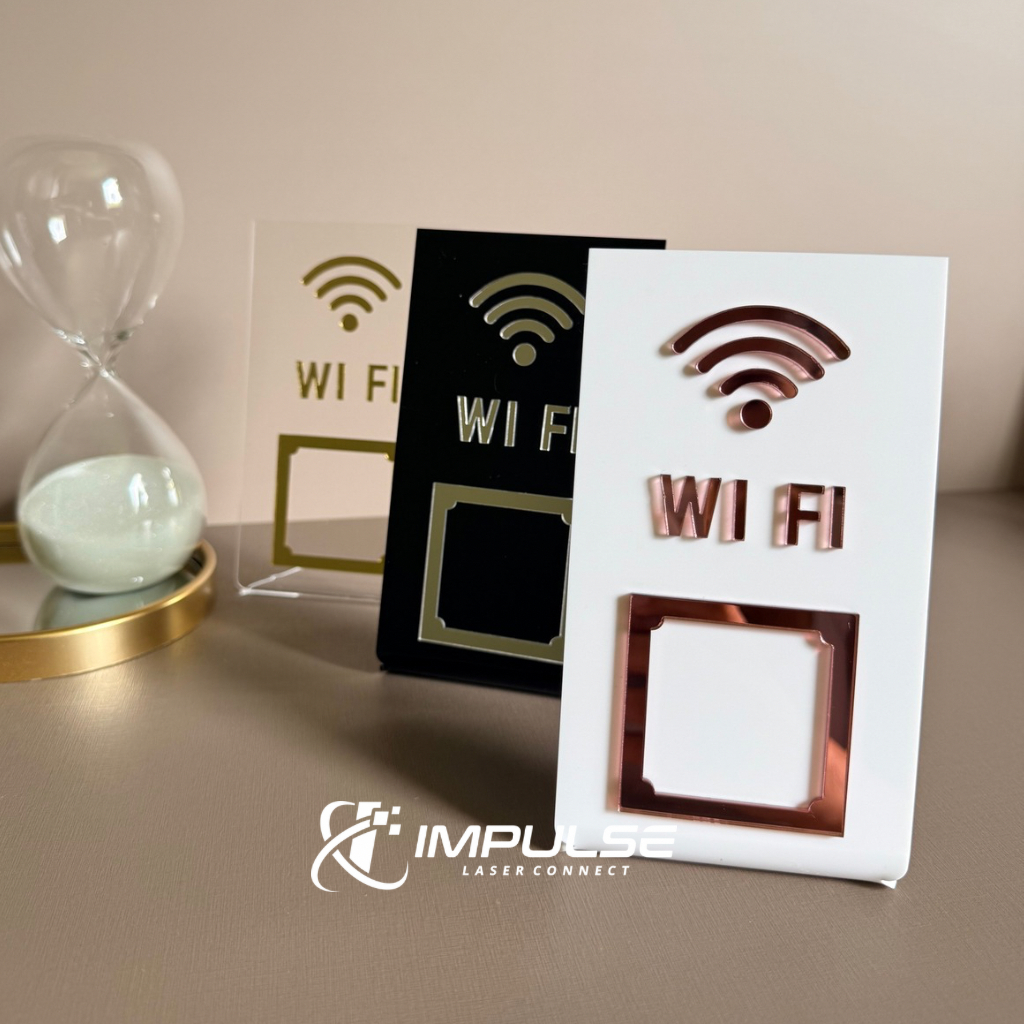 Placa QR Code Wi-Fi Em Acrílico 8×14cm Conexão Rápida E Estilo em Oferta na Shopee