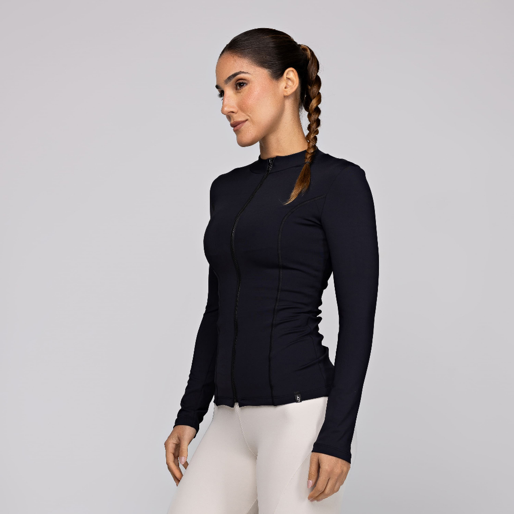 Casaco Feminino Academia Fitness Poliamida Pilates com Zíper Corrida Inverno