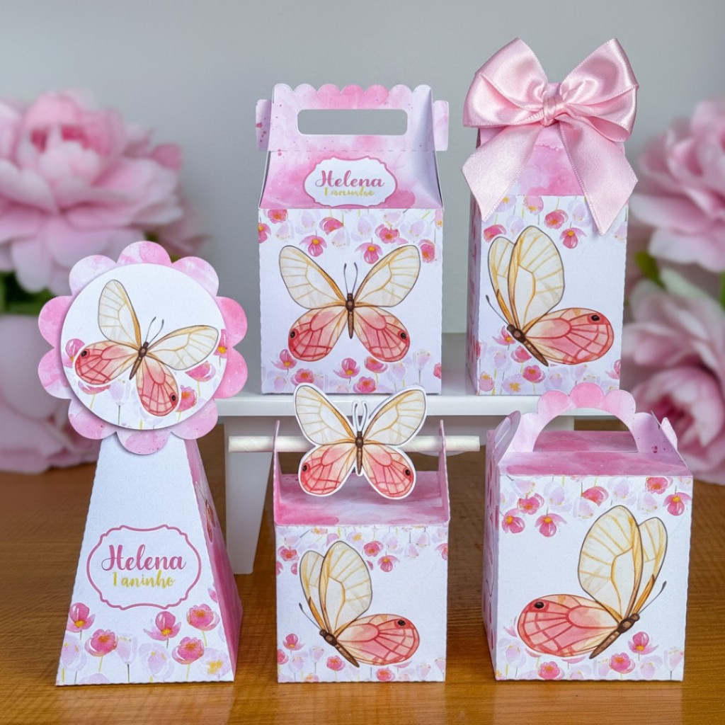 Kit Festa Jardim Encantado Das Borboletas Caixas Personalizada Pegue E Monte Decoração De Festa Lembrancinhas Caixinhas