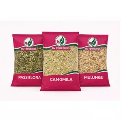 Mix Bons Sonhos – Chá Natural Relaxante com Passiflora, Camomila e Mulungu | 100g cada