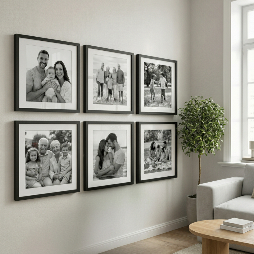 Kit 6 Quadros Personalizados Para Sala Com Moldura e Vidro em Oferta na Shopee
