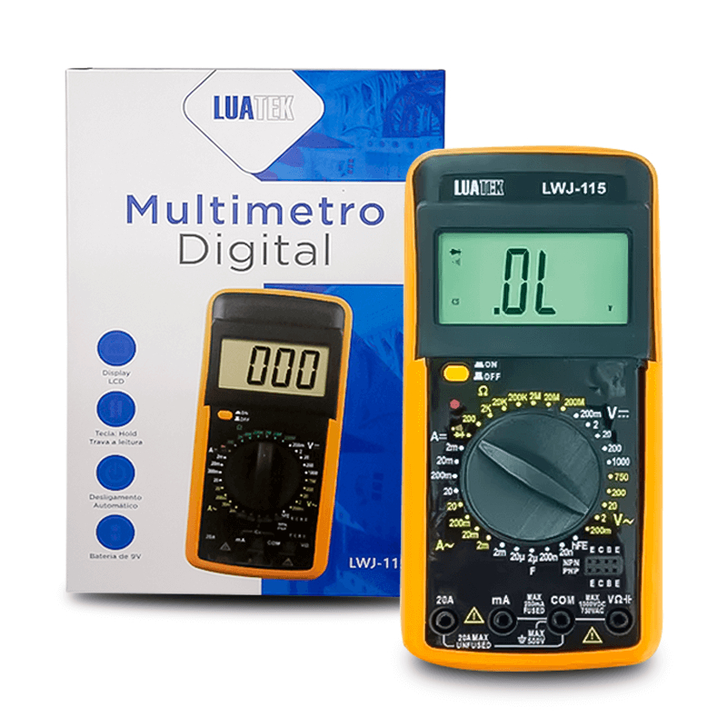 Multímetro Digital Portátil [Preto/Amarelo] Luatek LWJ-115