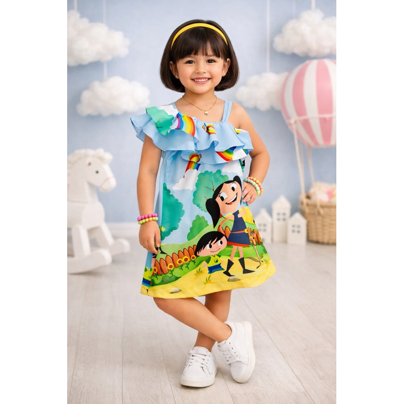 vestido infantil O Show da Luna ( Mod. Valentina jardim )