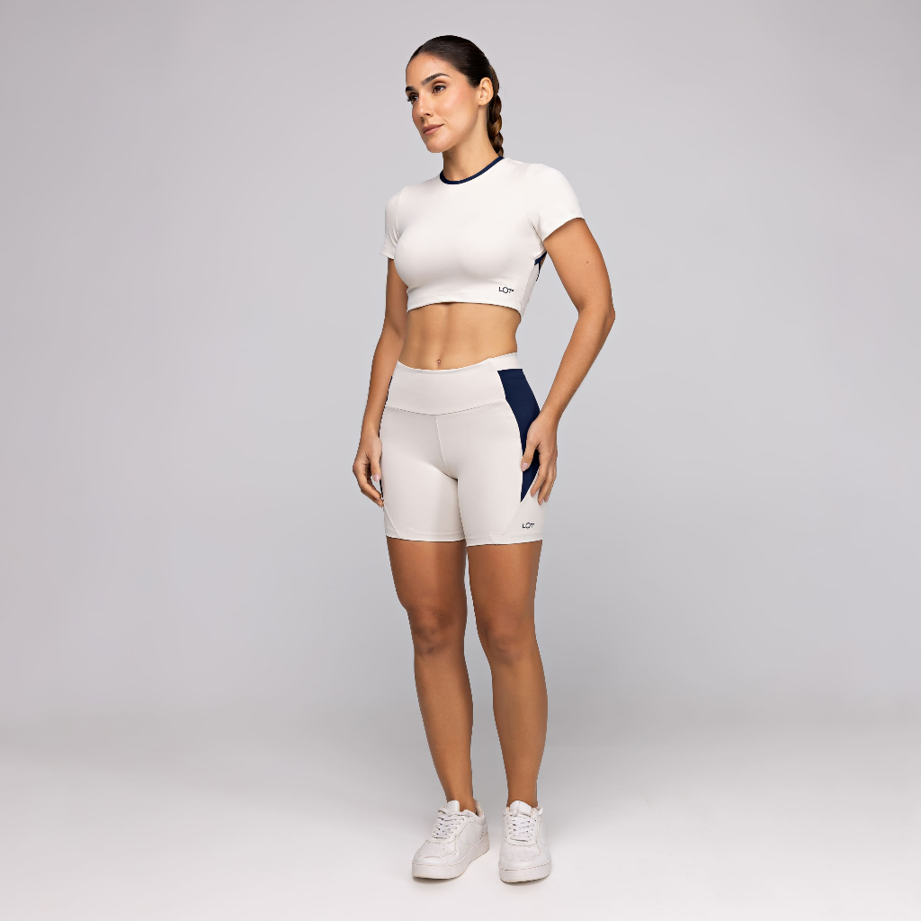 Conjunto Fitness Feminino Academia Top Costas Abertas Alta Sustentação e Short com Bolso Frame em Oferta na Shopee