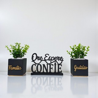 Ore Espere Confie Kit Vasinhos + Letreiros "Decoração de Casa" em Oferta na Shopee