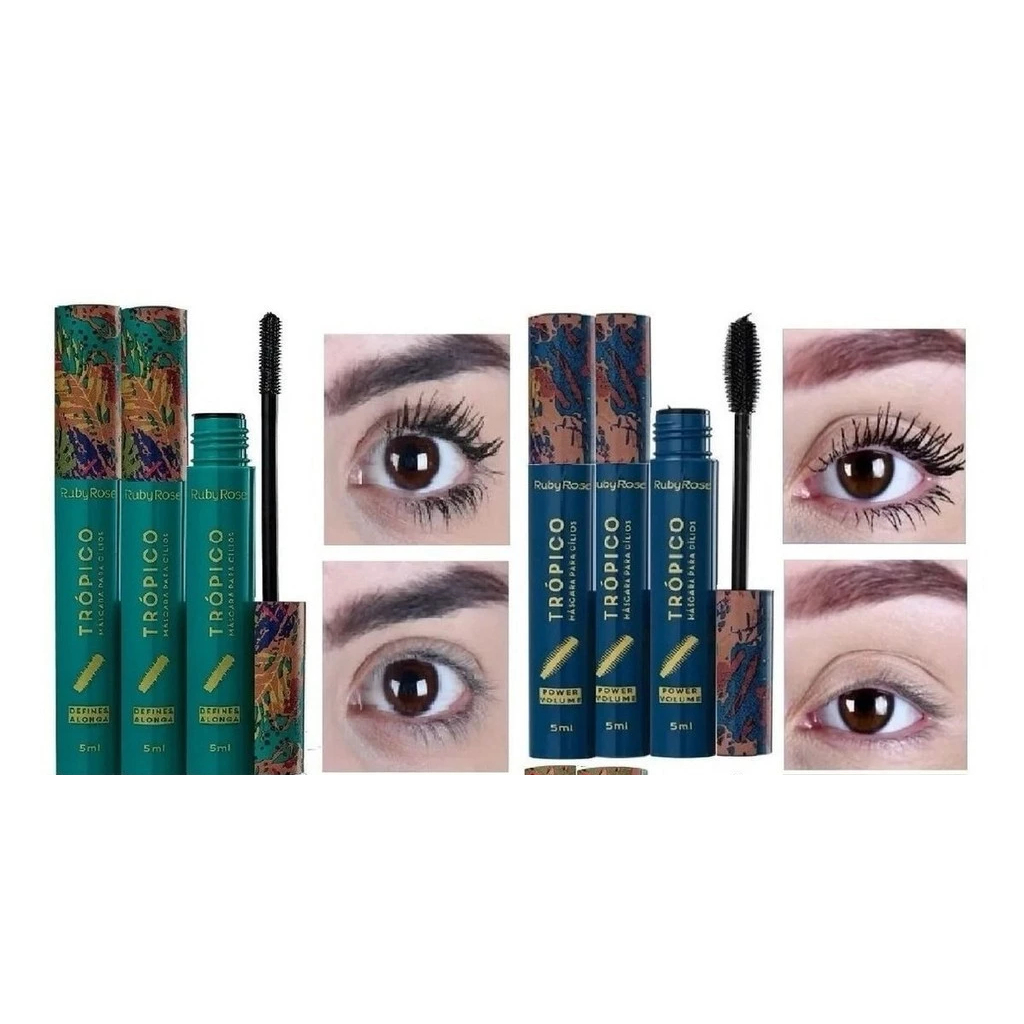 Máscara Para Cílios Trópico - (Define e Alonga / Power Volume) – Rímel Ruby Rose em Oferta na Shopee