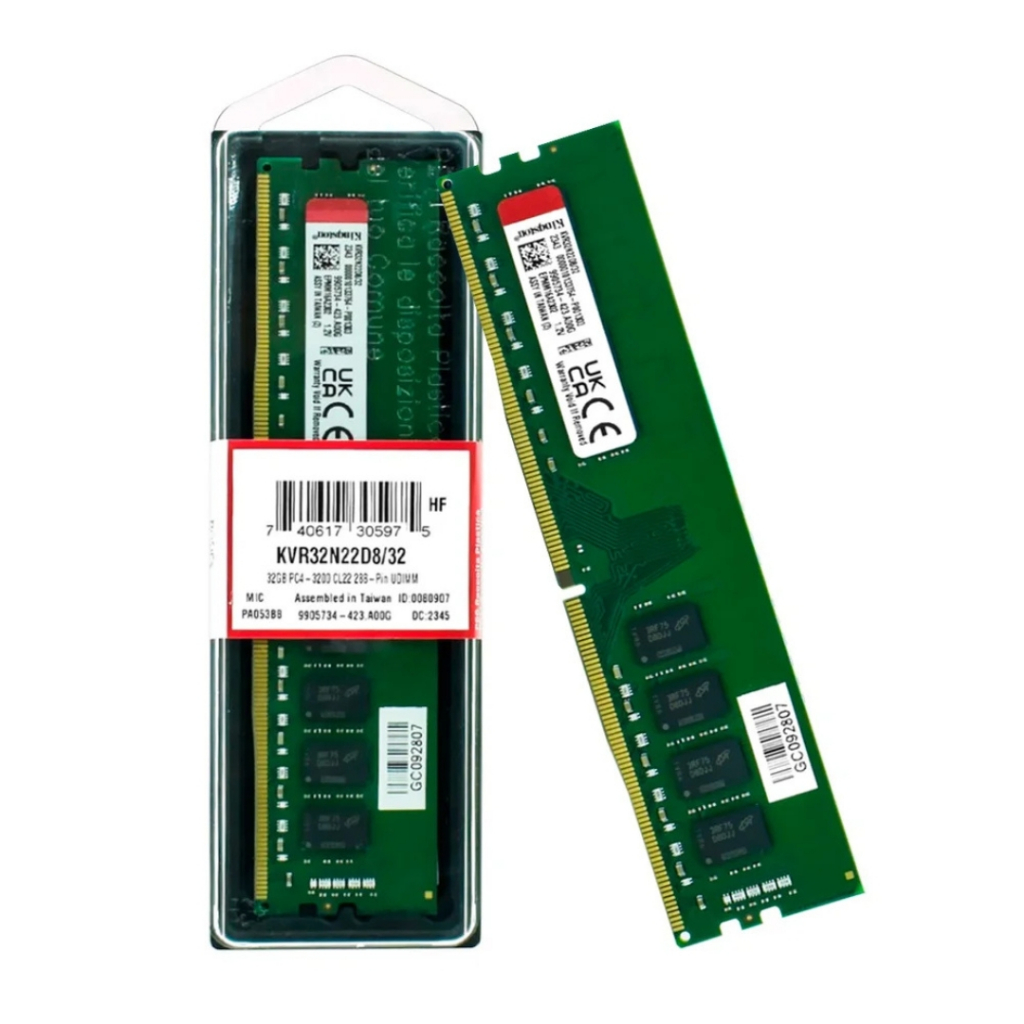 Memória RAM para PC DDR4 32GB 3200MHz Kingston - KVR32N22D8/32