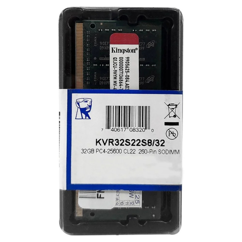 Memória RAM para Notebook DDR4 32GB 3200Mhz Kingston - KVR32S22S8/32