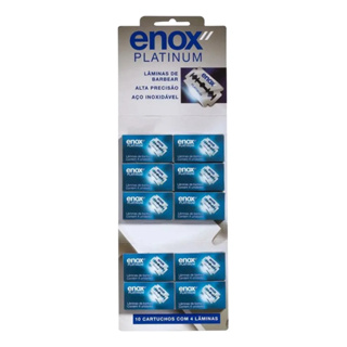 Lâmina de Barbear Enox Platinum Fio Duplo Aço Inox Kit 40 Unidades Profissional em Oferta na Shopee