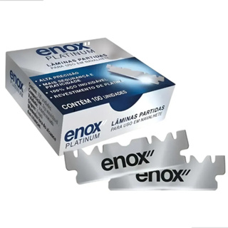 Lâmina de Barbear Enox Platinum Fio Único Aço Inox Para Navalhete 100 Unidades em Oferta na Shopee