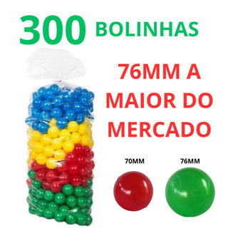 300 Bolinha Plástica Colorida Piscina Liquidação Bolinha 76mm