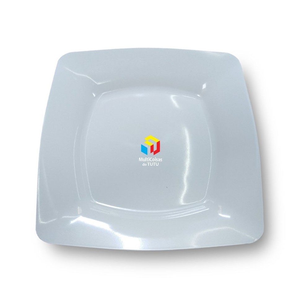 Kit 50 Prato Quadrado de Plástico para Refeiçoes Reforçados Festas Reutilizável Prático em Oferta na Shopee