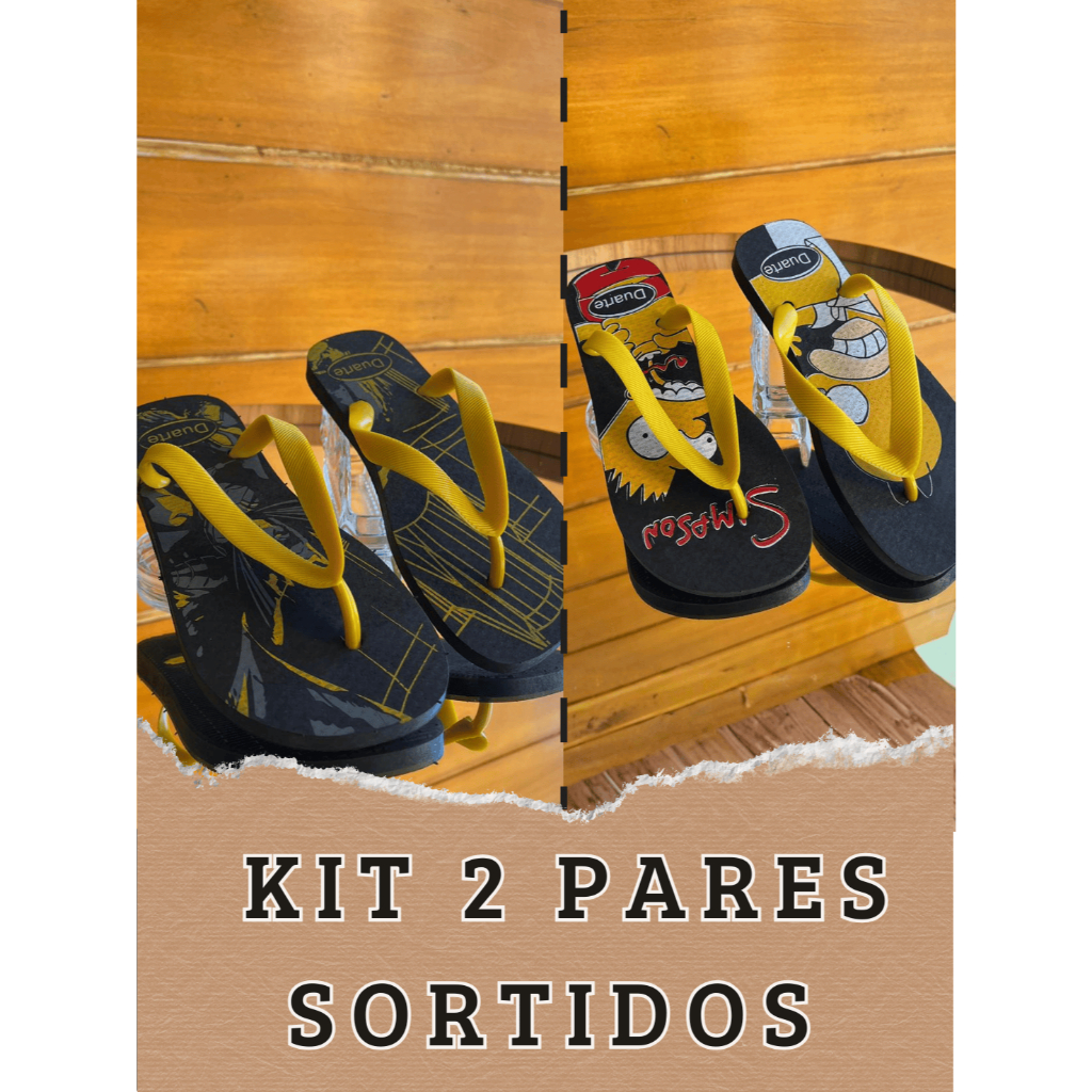 Kit 2 Pares de Chinelo Juvenil Masculino Sortidos Conforto Estilo leve mais por menos