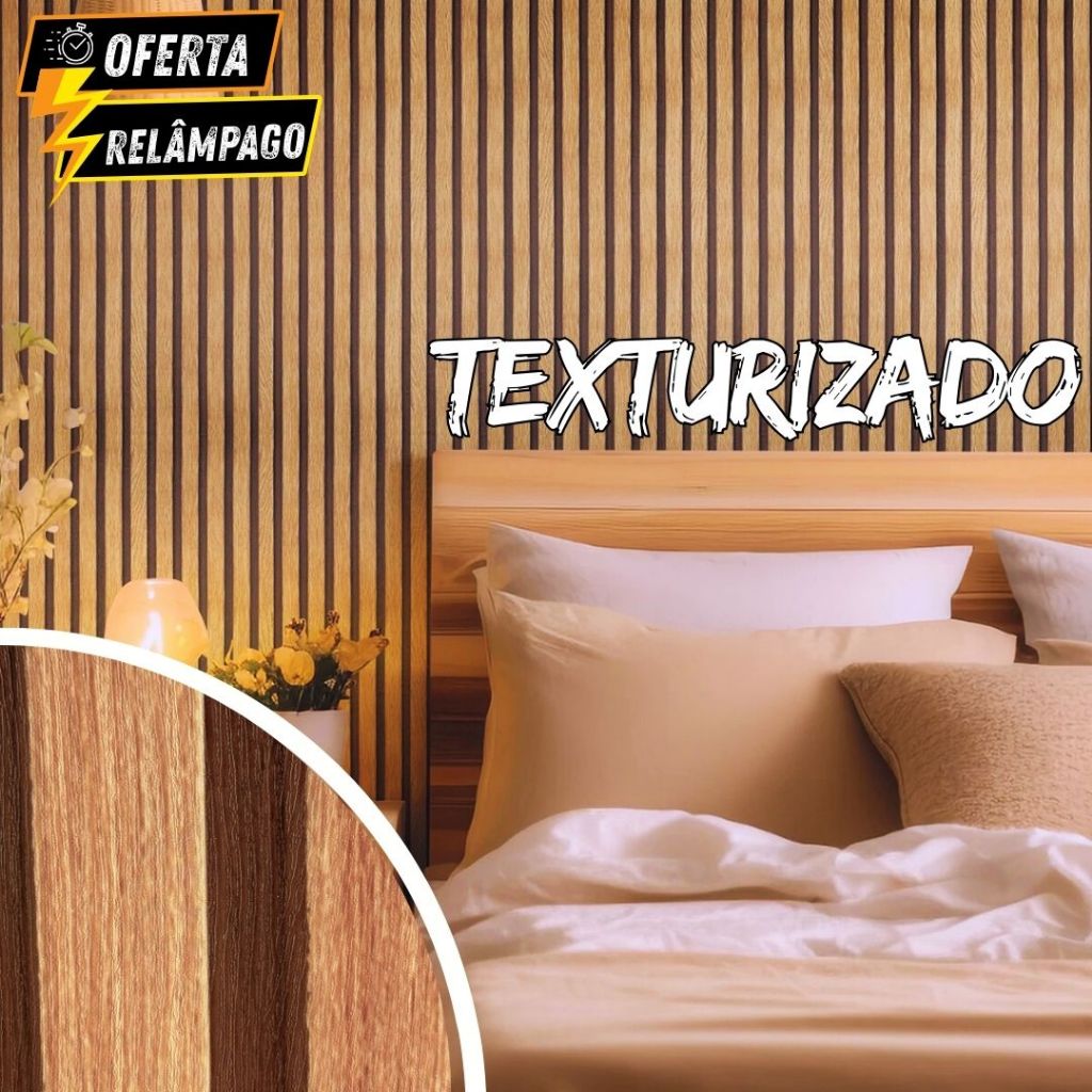 Papel de Parede Ripado Adesivo Autocolante Madeirado Envelopamento 5 Metros Quarto Hal Sala Cozinha em Oferta na Shopee