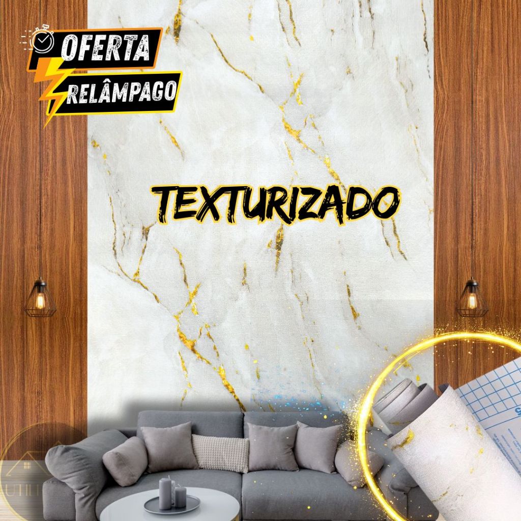 Papel de Parede Marmore Dourado Adesivo Texturizado 5 Metros Marmorizado Autocolante Sala Quarto em Oferta na Shopee