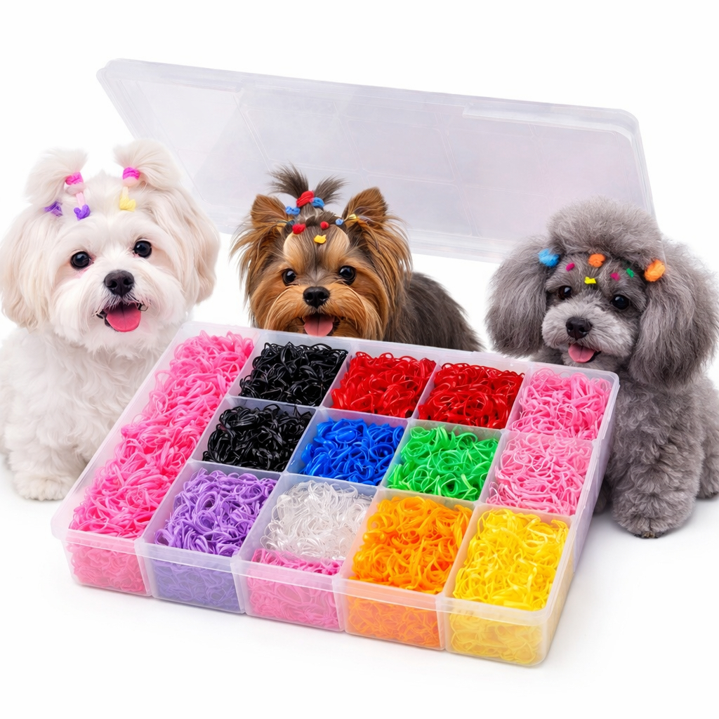 10000 Elástico Penteado Pet + Caixa Organizadora (10 CORES) liguinha infantil, Elástico Pet