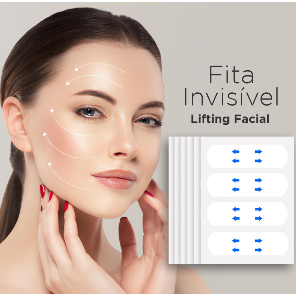Adesivo Lifting Facial Fita Invisível Estica a Pele Disfarça as Rugas Antirrugas Antienvelhecimento em Oferta na Shopee