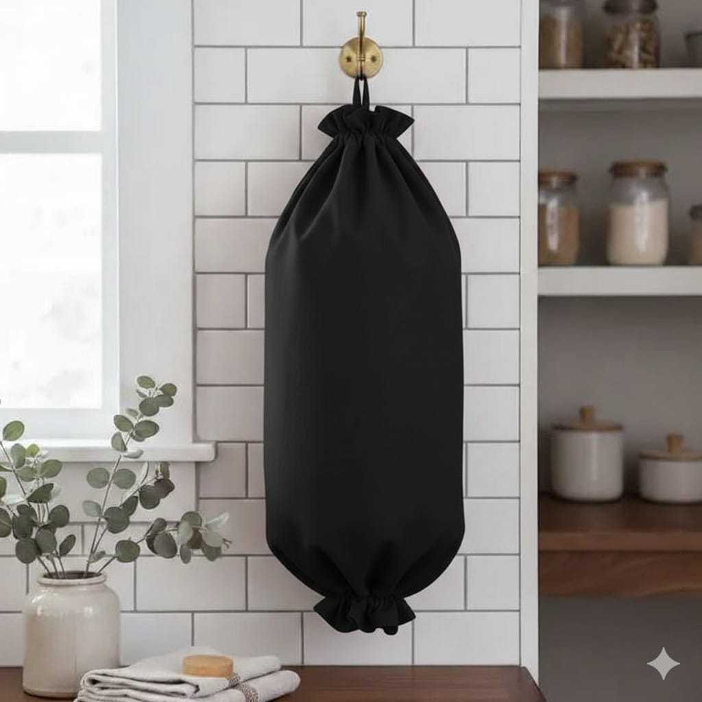 Puxa Saco Grande Reforçado Porta Sacolas Plásticas Organizador de Cozinha pink